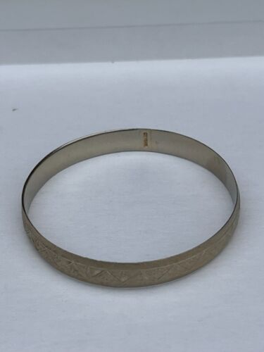 Gebürstetes silberner Armreif geätztes Armband Giovanni - Bild 2 von 6