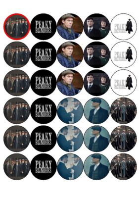30 Peaky Blinders essbar Geburtstag Party Cupcake Toppers 3,8 cm rund