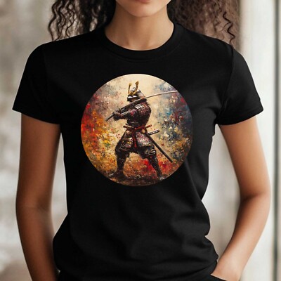 Frauen T-Shirt Samurai Motiv Baumwolle Größe S bis 3XL