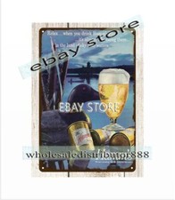 1960s retro beer memorabilia wood duck lake bar coffee house metal tin sign