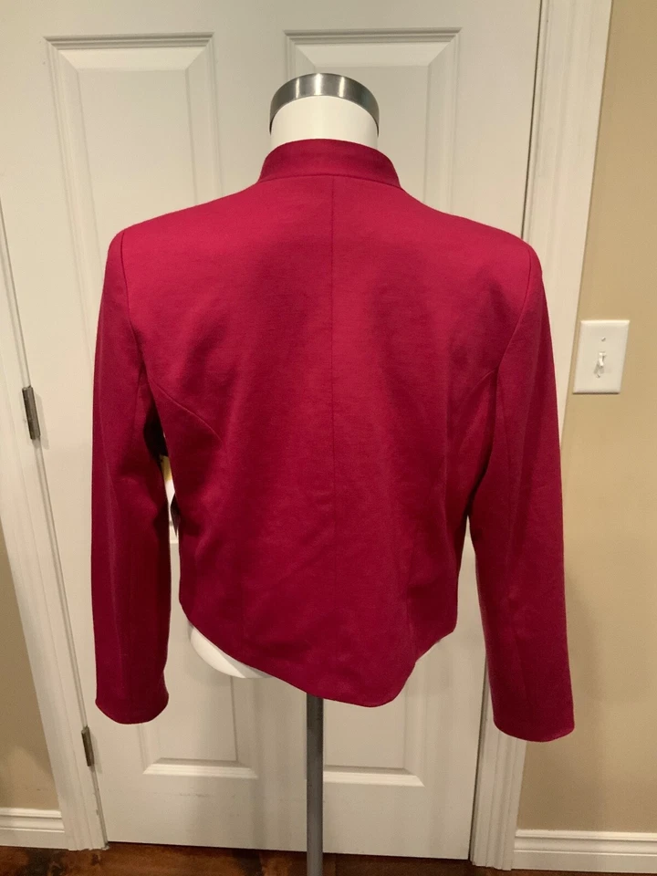Blazer Chaqueta Cynthia Rowley Rosa Oscuro Manga Larga, Talla Mediana Foto 4 de 4
