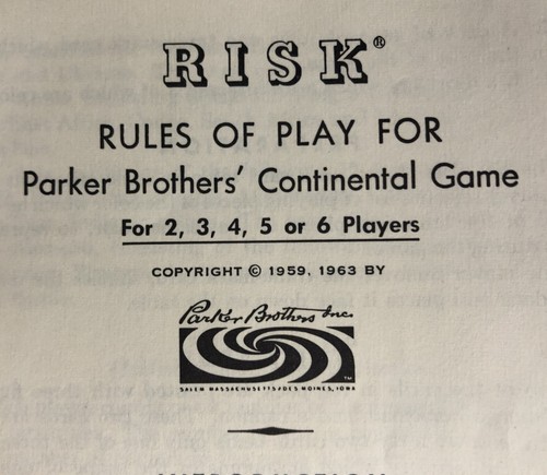 Vintage Risk Board Game 1959-1963 Edition Parker Brothers Complete - Picture 13 of 14