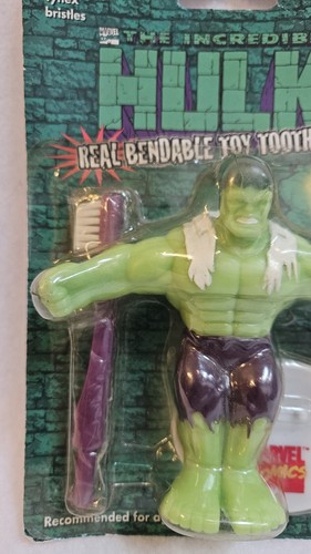 Vintage 1997 Mas Brands Marvel Incredible Hulk Glow in the Dark Toothbrush - Picture 5 of 10