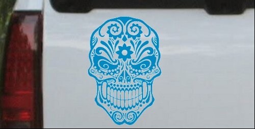 Tattoo Sugar Skull Swirl Car or Truck Window Laptop Decal Sticker - Picture 22 of 32