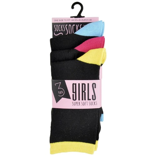 Girls SK382 Contrast Heel And Toe Ankle Socks By RJM - Picture 16 of 23