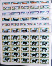 👉 Mongolia 1988 Capre x50 (Completo Fogli) Sc#1730-36 MNH Animali