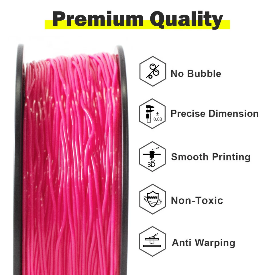 Geeetech TPU 3D Printer Filament 1kg 1.75mm Pink 95A High Elastic TPU Filaments - Image 3 of 4