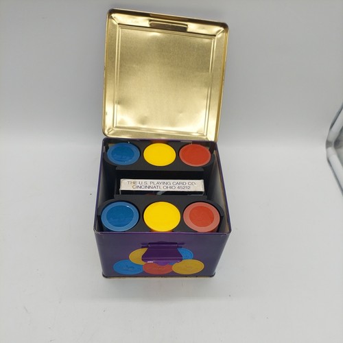 Set poker sigarette cammello vintage 1994 in latta di cammello con chip SOLO 1 mazzo di carte - Foto 5 di 8