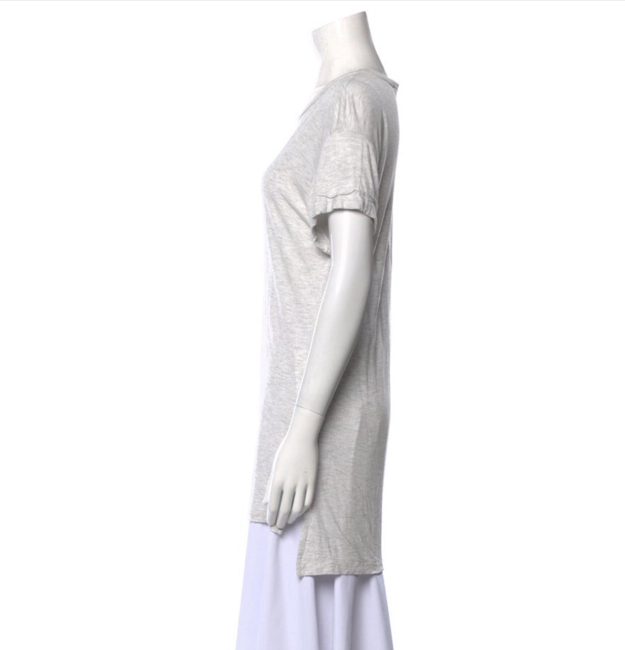 allsaints Authentic solid light heather gray shor… - image 2