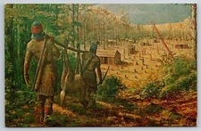 Horseshoe Bend National Military Park Alabama Creek Indian War art postcard vint