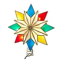 Kurt Adler 8-Point Illuminated Capiz Shell Star Treetop, 10-LED Lights