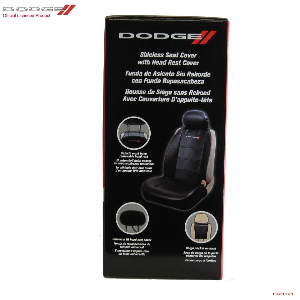 New Dodge Elite 2 Front Car Truck Suv Synthetic Leather Sideless Seat Covers Set - Imagem 4 de 4