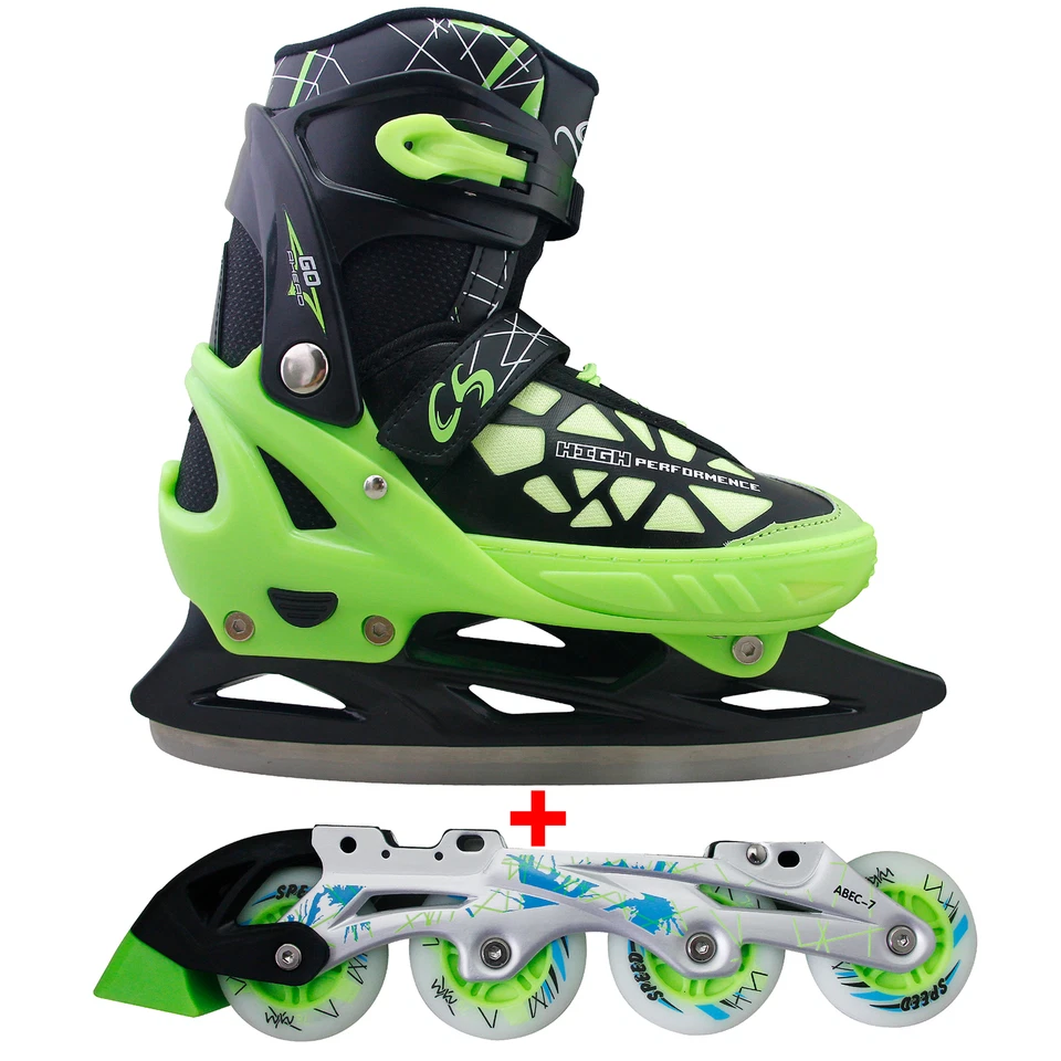 Cox Swain 2 in 1 Kinder Skates-/Schlittschuh -Blake- LED Leuchtrollen, Abec 7