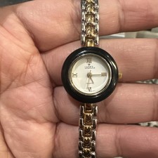 Working Larex Two Tone Ladies Watch Selling Untested Detachable Black Ring 24mm