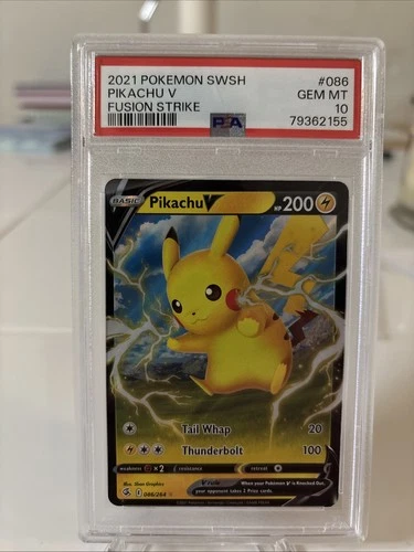 Pokemon Pikachu v Fusion Strike Ultra Rare Card 086/264 PSA 10