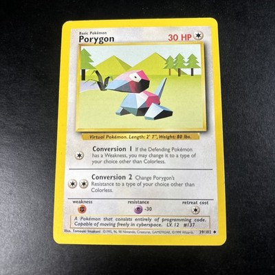 Pokémon TCG PORYGON 39/102 Base Set - Regular Unlimited English 1999 - MP