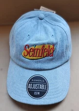 Seinfeld Light Blue Adjustable Baseball Cap / Hat man NWT Bioworld