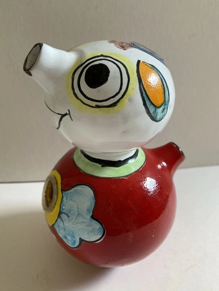 Vintage Italian Pottery Nino Parrucca Oil & Vinegar Smiley Figure Pot Ceramic - Image 2 of 4