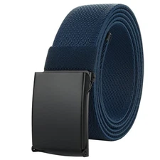 Men Belt 43'' Elastic Webbing Stretch Belts for Work Blue