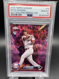 2018 Topps Chrome  Rhys Hoskins #70 Pink Refractor RC PSA 10 Gem Mint Phillies