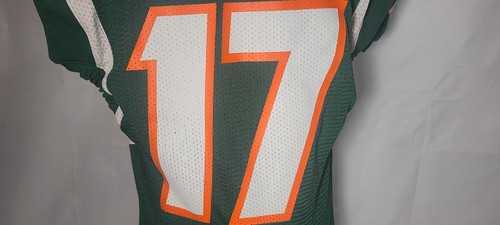 Adidas Football Miami Hurricanes Jackson #17 Green Jersey Climalite Mens L Used - Picture 8 of 14