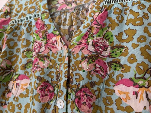 Ruby Yaya Ladies Top Size L Large Leopard Floral 100% Viscose Blouse Lightweight - Picture 11 of 18