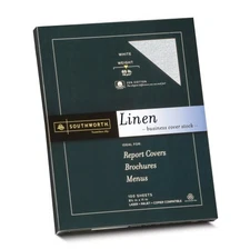 Southworth 25% Cotton Linen Business Cover Stock - Letter - 8.50" X 11" - 65 Lb