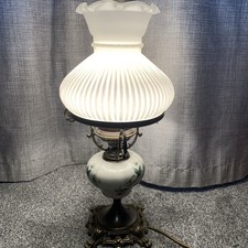 Vintage Table Lamp Oil Lamp Style Table Light With Glass Shade