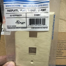 ICC Single Gang Faceplate Flat 2 Port Ivory IC107F02IV