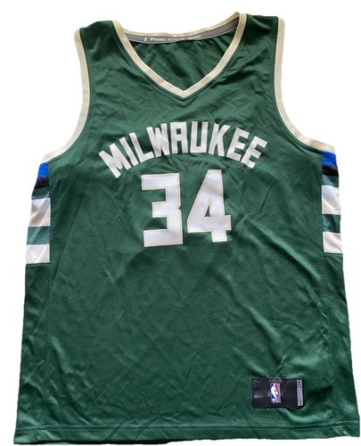 Fanatics Giannis Antetokounmpo #34 Milwaukee Bucks NBA Jersey Mens M Green