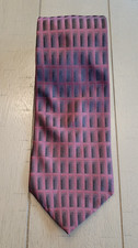 Men's Tie Croft And Barrow Burgundy And Black Geometric 4" 100%silk MADE IN USA