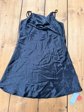 Cider Womens Black Cowl Neck Slip Dress Size L