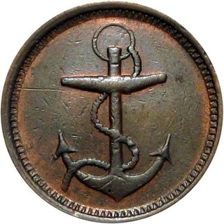 Peru Indiana Civil War Token J Kreutzer Anchor R5 Single Variety Merchant