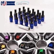 20pcs M14x1.25 Wheel Lug Bolts 28mm Shank Cone Seat Forged Stud Set for BMW Blue