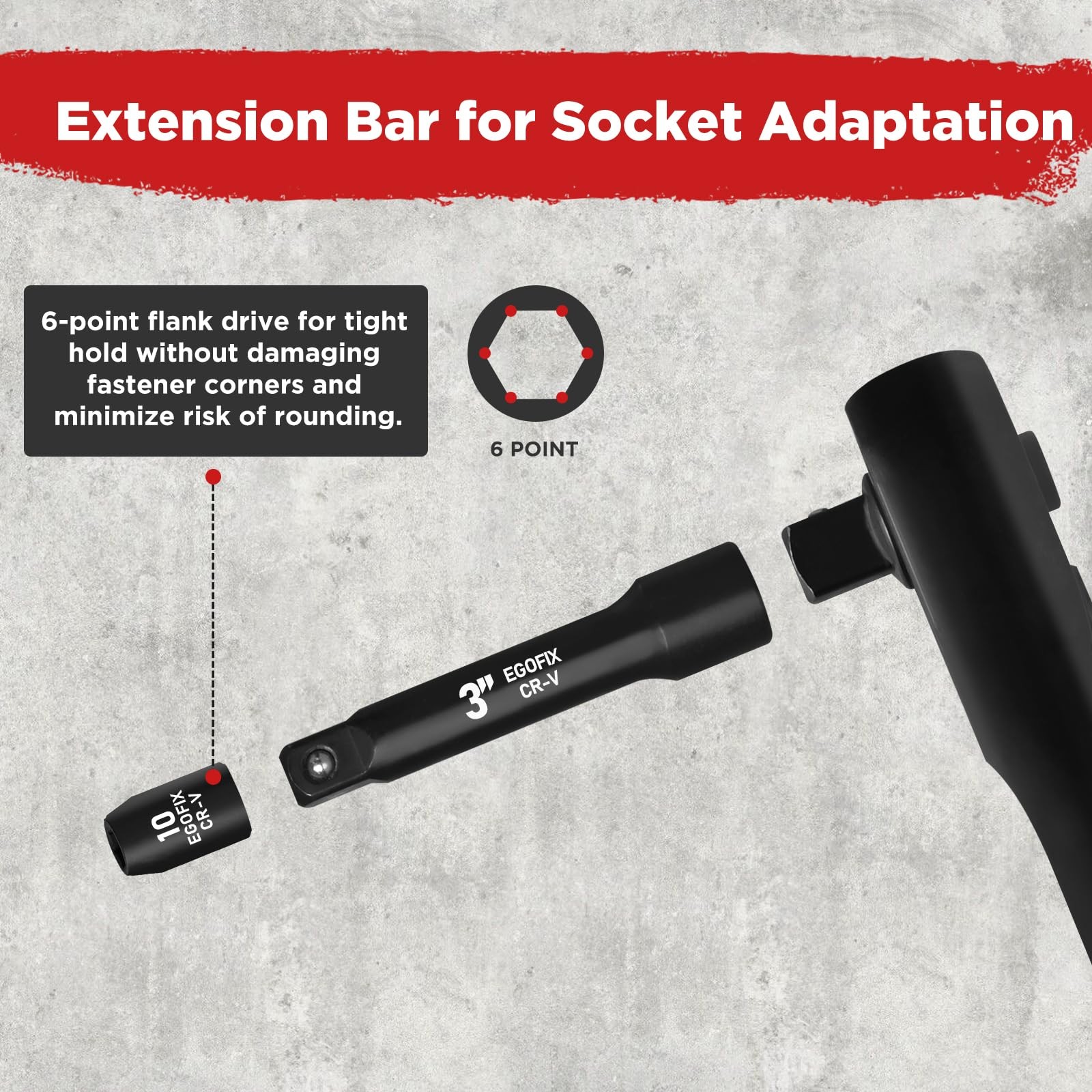 3/8" Drive Impact Socket Set, 50 Piece Standard SAE (5/16 to 3/4 inch) and Me...