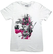 Yu-Gi-Oh New Adult T-Shirt - Pink & Grayscale Characters Girl Center w/ Card