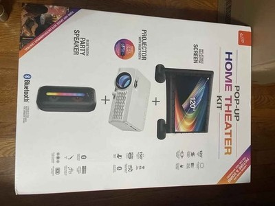 iLive Pop-Up Movie Theater Kit with 120 in Screen HDMI Projector Bluetooth Sound