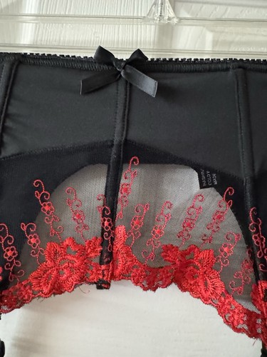 🖤❤️Popsi Lingerie Black/Red Bra Garter Belt Panty 3pc Set Size 1X/2X New❤️🖤 - Picture 11 of 14