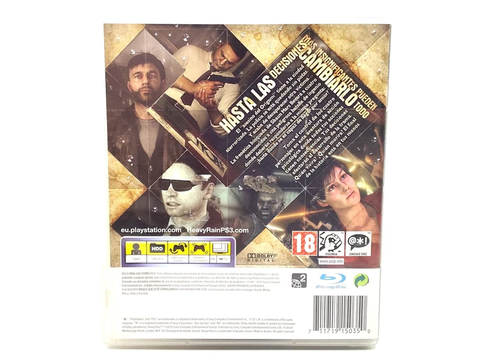 HEAVY RAIN Sony Playstation 3 PS3 Play3 PAL-España Complete, foto 2 de 4