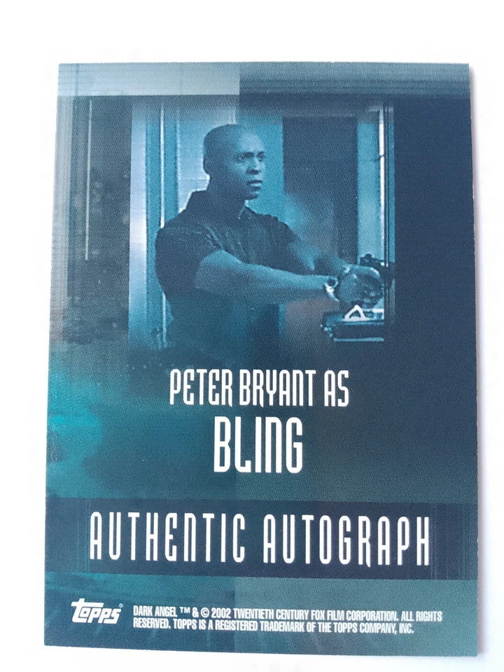 Peter Bryant Topps 2002 Dark Angel Autograph as Bling - Image 2 of 4