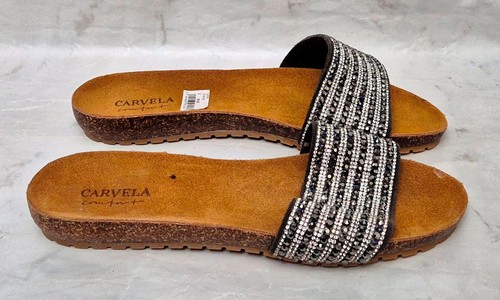 Preciosos deslizadores sin cordones CARVELA para mujer súper tostados negros plateados UE 38 Reino Unido precio de venta sugerido por el fabricante 99 GBP - Imagen 4 de 8