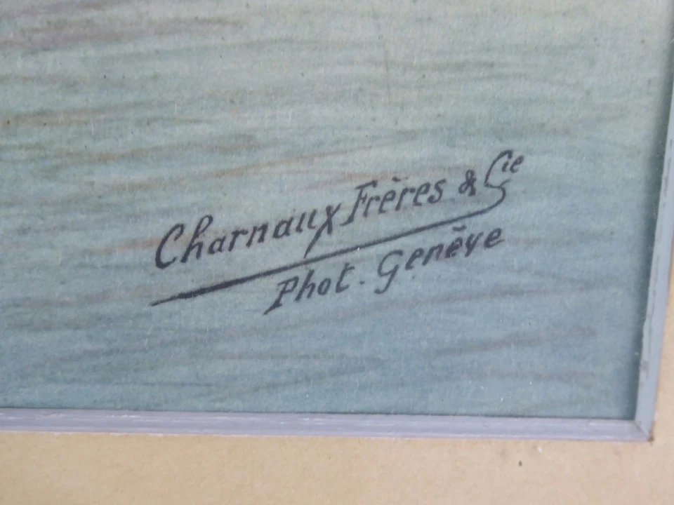 Grande PHOTOGRAPHIE COLORISEE ancienne: CHARNAUX frères & Cie: GENEVE. - Photo 4/4