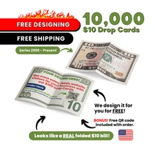 10k $10 Money Drop Cards Printed, Marketing Cards, Business Cards Printed,Flyer