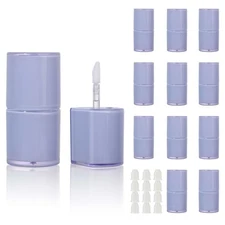 Empty Lip Gloss Tubes 8ml Semicircle Large Blue Sunproof Wand Container 12 PCS