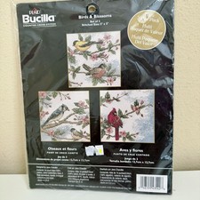 Bucilla Vintage 2005 Birds  Blossoms Counted Cross Stitch 43542 Set of 3 Sealed