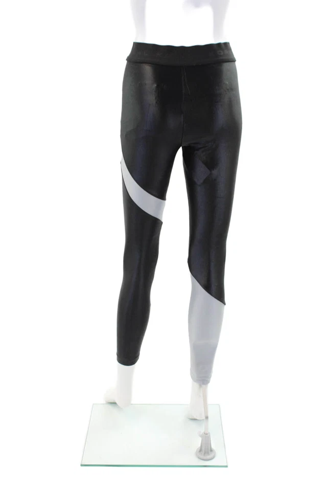 Leggings deportivos de tiro alto Koral para mujer negros plateados talla pequeña Foto 3 de 3