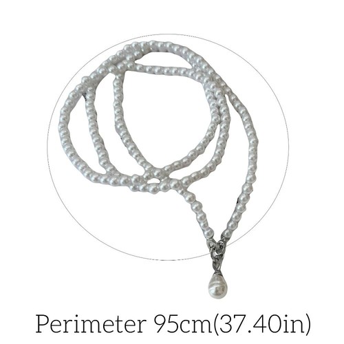 Multilayer Pearl Choker White Pearl Pendant Accessory Party - Picture 2 of 12