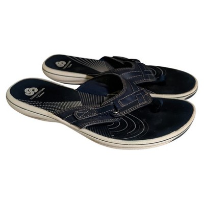 Clarks Cloudsteppers Breeze Sea Sandals Womens Size 9M Flip Flops Preppy Beach