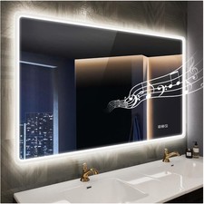 40"x28" LED Bathroom Mirror with Bluetooth Speaker Anti-Fog - Modern Elegance