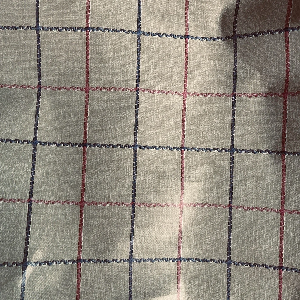 Red Blue Check 2m PIECES WIPEABLE VINYL OILCLOTH PVC WIPE CLEAN TABLECLOTH - Image 2 of 3